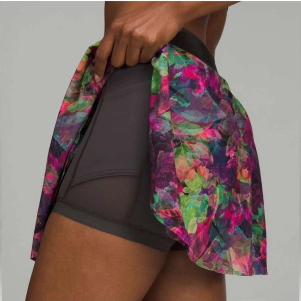 Lululemon Pace Rival‎ Skort Womens 6 Vivid Floral Tone Multi Mid-Rise